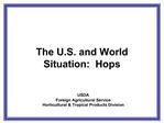 The U.S. and World Situation: Hops
