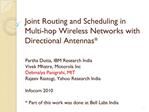 Joint Routing and Scheduling in Multi-hop Wireless Networks with Directional Antennas
