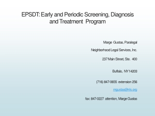 EPSDT: Early and Periodic Screening, Diagnosis and Treatment Program