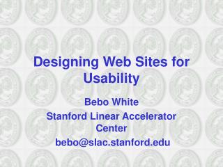 Designing Web Sites for Usability