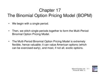 Chapter 17 The Binomial Option Pricing Model (BOPM)
