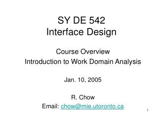 SY DE 542 Interface Design