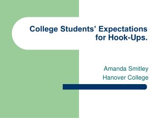 College Students’ Expectations for Hook-Ups.