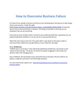 How to Overcome Business Failure