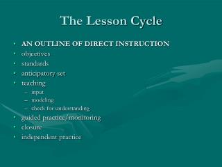 The Lesson Cycle