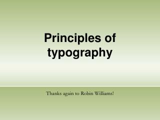 Principles of typography