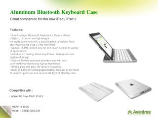 Aluminum Bluetooth Keyboard Case