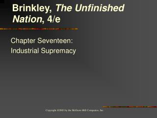 Chapter Seventeen: Industrial Supremacy