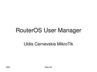 RouterOS User Manager
