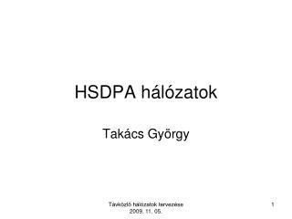 HSDPA hálózatok