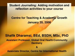 Student Journaling: Adding motivation and reflection activities to your course