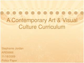 A Contemporary Art & Visual Culture Curriculum
