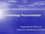 Technology Procurements