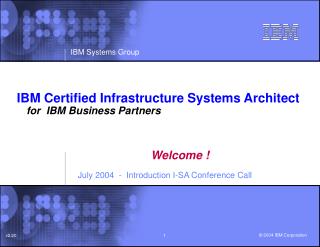 IBM Certified Infrastructure Systems Architect	 for IBM Business Partners