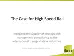 The Case for High Speed Rail