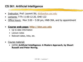 CS 561: Artificial Intelligence