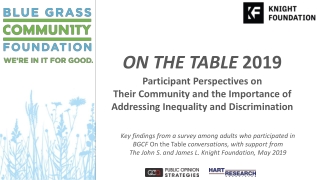 On the Table 2019 Participant Perspectives on