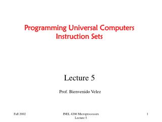 Programming Universal Computers Instruction Sets