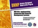 MID 920: Implementing Integrated DoD Financial Management Systems