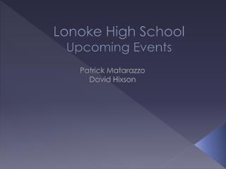 Lonoke High School Upcoming Events