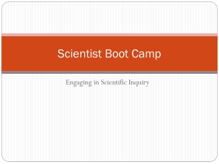 Scientist Boot Camp