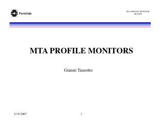 MTA PROFILE MONITORS