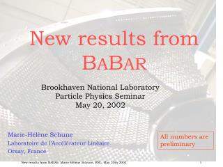 New results from B A B AR