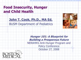 Food Insecurity, Hunger and Child Health