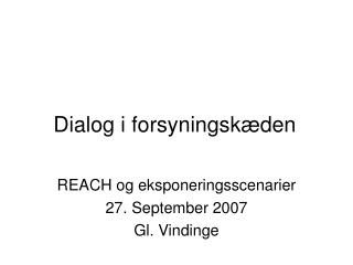Dialog i forsyningskæden