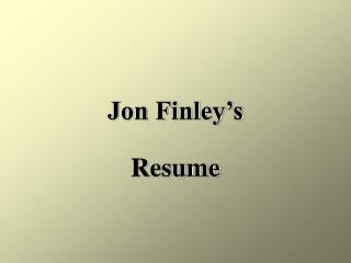 Jon Finley’s