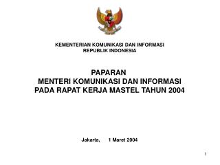 KEMENTERIAN KOMUNIKASI DAN INFORMASI REPUBLIK INDONESIA