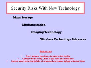 Security Risks With New Technology