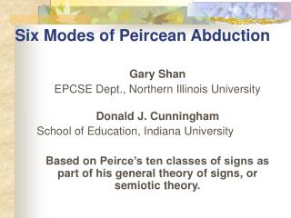 Six Modes of Peircean Abduction