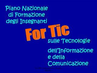 Piano Nazionale di Formazione degli Insegnanti