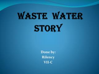 essay on waste water story