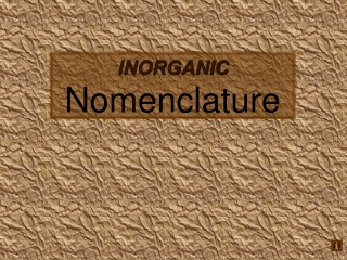 INORGANIC Nomenclature