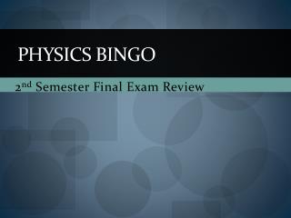 Physics Bingo