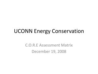 UCONN Energy Conservation