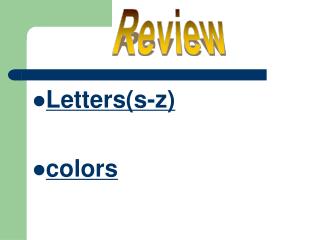 Letters(s-z) colors