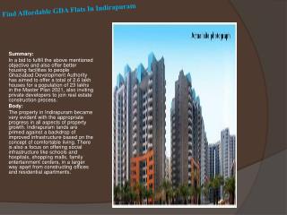 Find Affordable GDA Flats In Indirapuram