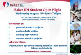 Baker IDI Student Open Night
