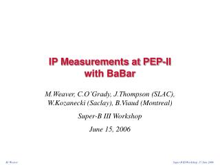 IP Measurements at PEP-II with BaBar