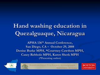 Hand washing education in Quezalguaque, Nicaragua