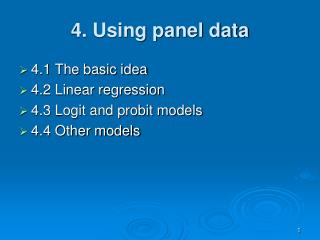 4. Using panel data