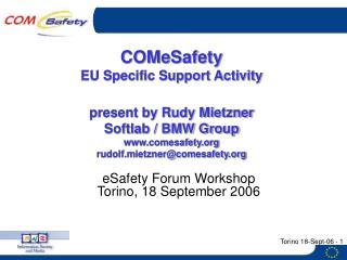 eSafety Forum Workshop Torino, 18 September 2006