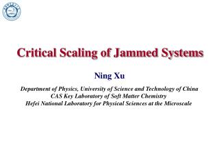 Critical Scaling of Jammed Systems