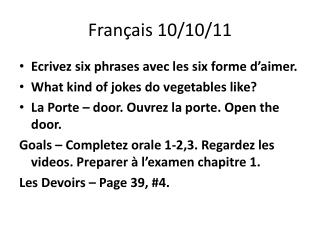 Français 10/10/11