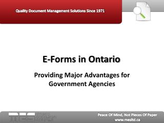 E-Forms in Ontario - MES Hybrid
