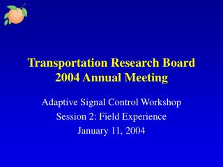 Transportation Research Board 2004 Annual Meeting