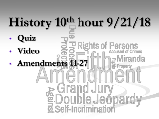 History 10 th hour 9/21/18